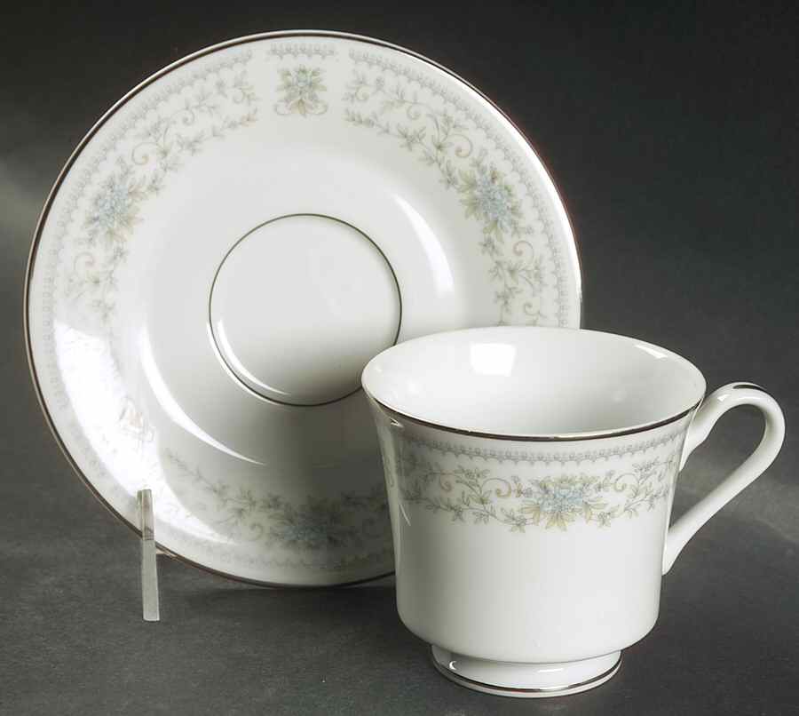 Hanover Platinum Footed Cup & Saucer Set by Nitto-1