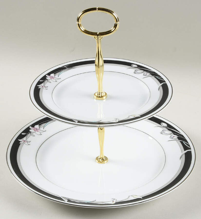 Kabuki 6 5/8"-10"  2 Tiered Serving Tray (Dp, Sp) HC by Nitto-1