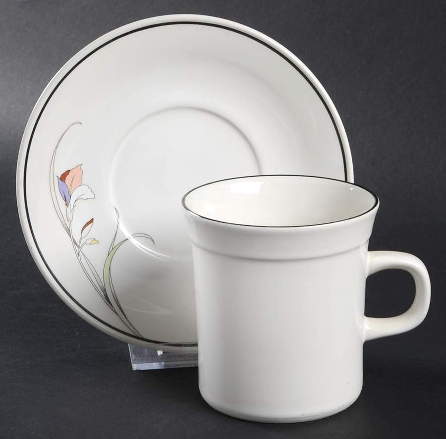 Ming Garden Flat Cup & Saucer Set by Nitto-1