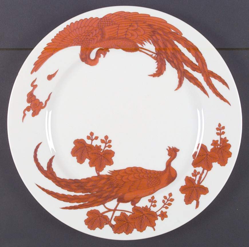 Red Peking Peacock Dinner Plate by Neiman Marcus-1
