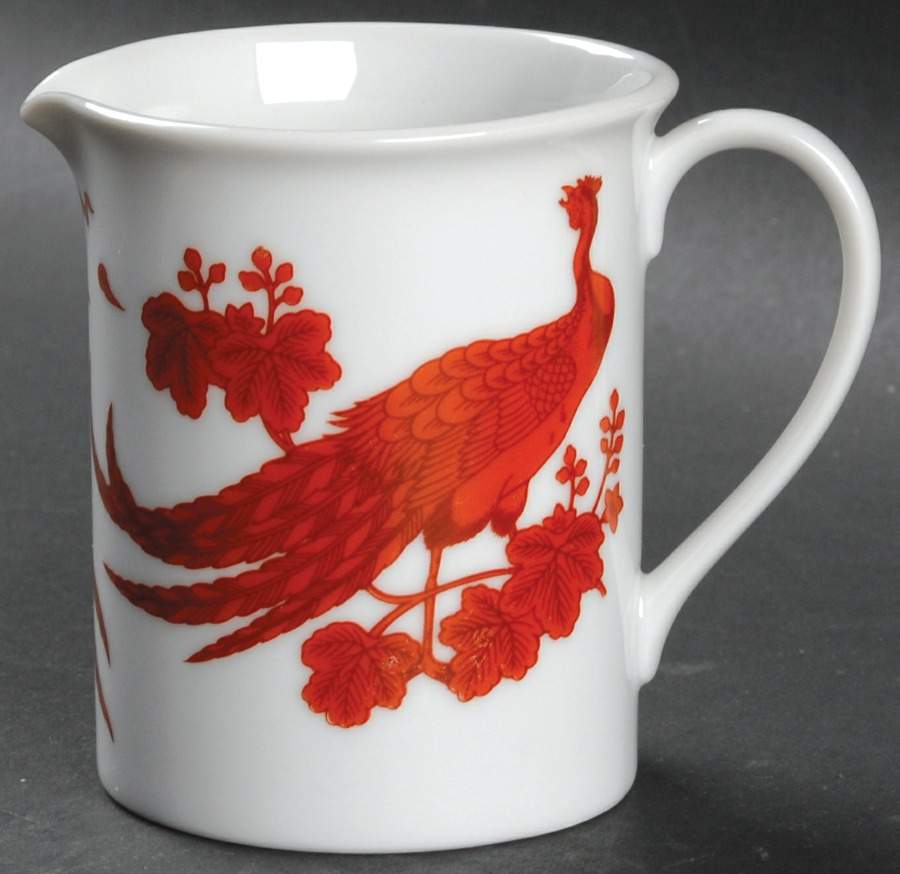 Red Peking Peacock Creamer by Neiman Marcus-1