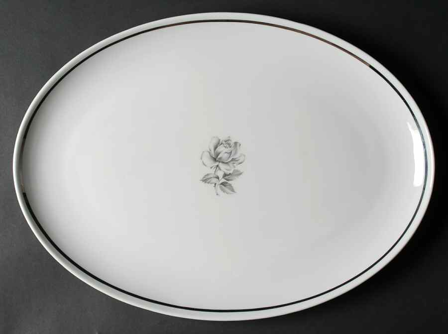 Castle Rose 15" Oval Serving Platter by Nobility-1