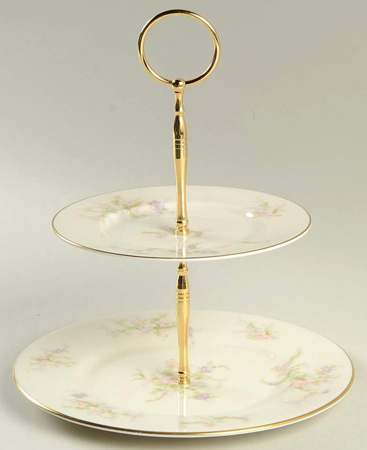 Spring Fantasy 2-Tiered Serving Tray (Salad & Bread/Butter Plate) by Nobility-1