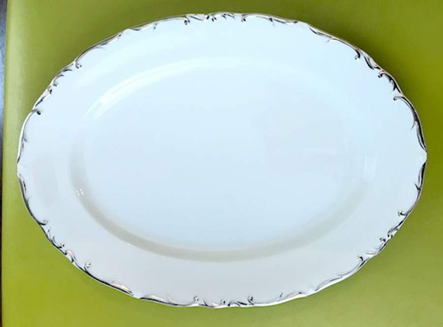 Silver Queen 12" Oval Serving Platter by Normandy-1
