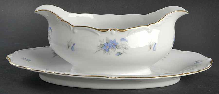 Violetta Gravy Boat with Attached Underplate by Normandy-1