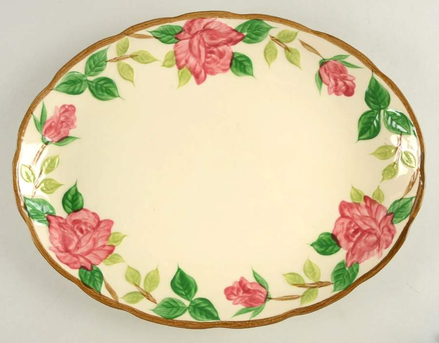 American Beauty Rose 14" Oval Serving Platter by Norleans-1