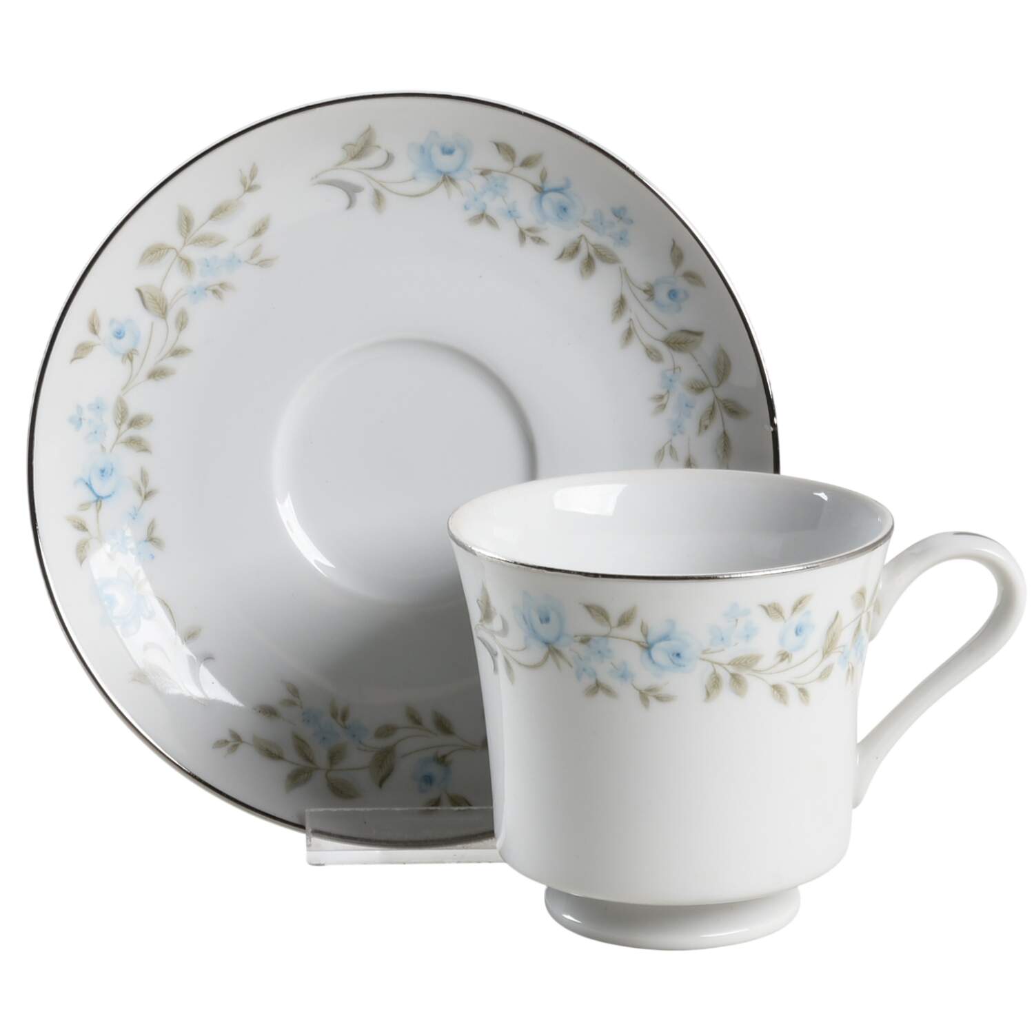 Blue Bell Footed Cup & Saucer Set by Norleans-1