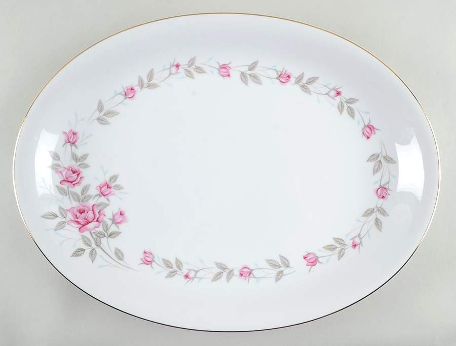 Bridal Rose 16" Oval Serving Platter by Norleans-1