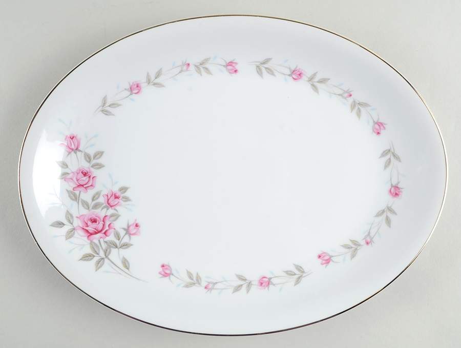 Bridal Rose 12" Oval Serving Platter by Norleans-1