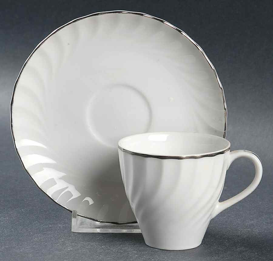Estate Flat Demitasse Cup & Saucer Set by Norleans-1