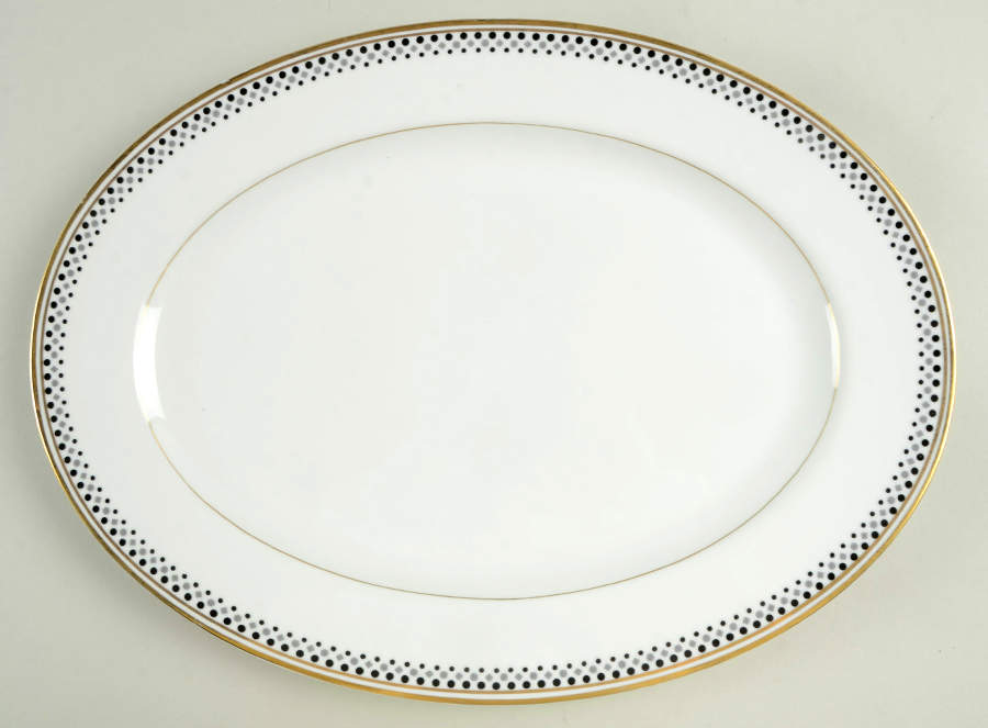Gold Symphony 14" Oval Serving Platter by Norleans-1