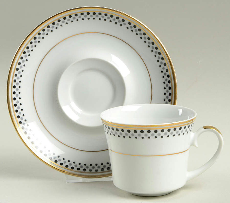 Gold Symphony Flat Cup & Saucer Set by Norleans-1