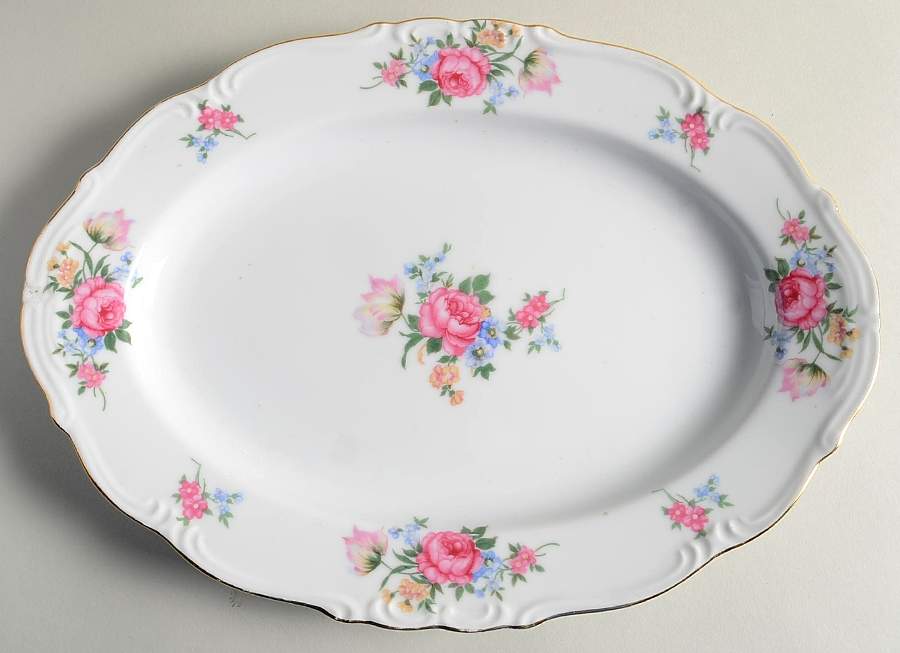 Meissen Flower 12" Oval Serving Platter by Norleans-1