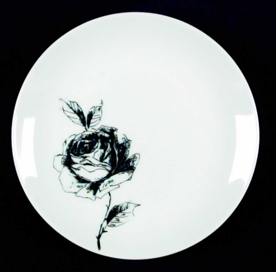 Midnight Rose Bread & Butter Plate by Norleans-1