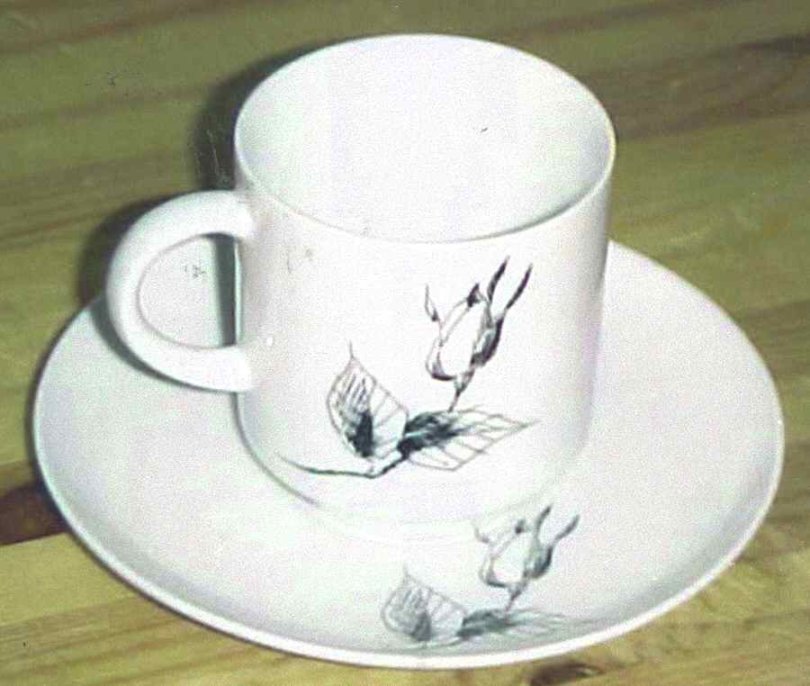 Midnight Rose Flat Cup & Saucer Set by Norleans-1