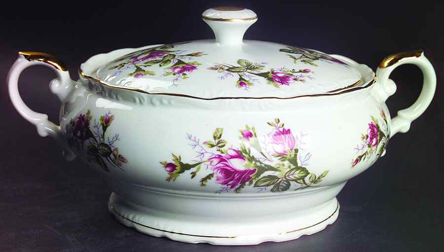 Old Rose Round Covered Vegetable by Norleans-1
