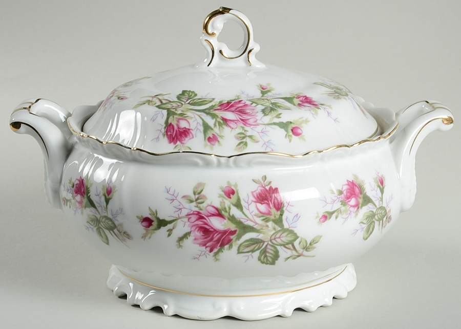 Old Rose Round Covered Vegetable by Norleans-1