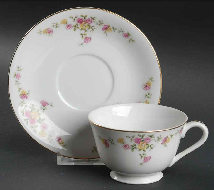 Rose Bower Footed Cup & Saucer Set by Norleans-1