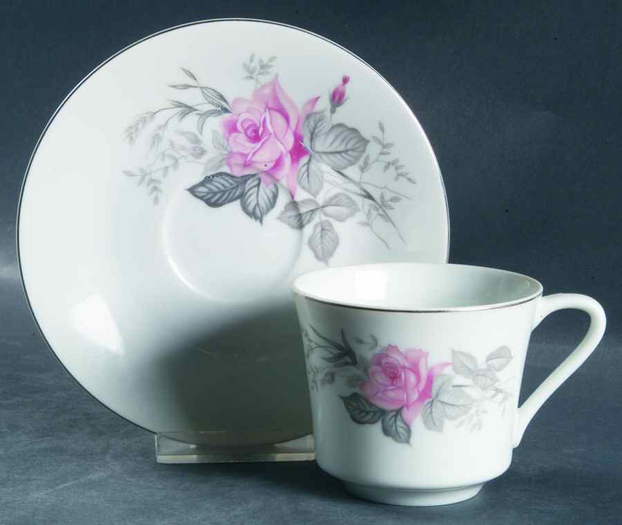 Rose Garden Flat Cup & Saucer Set by Norleans-1