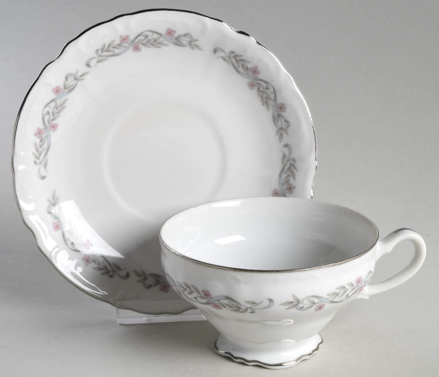 Romanesque Footed Cup & Saucer Set by Norleans-1