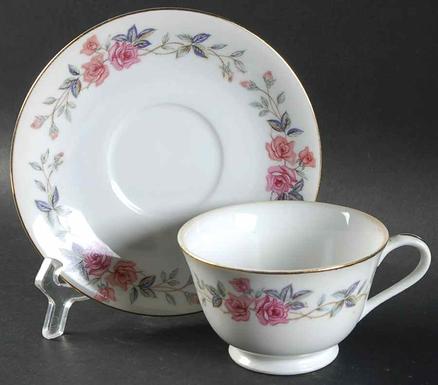 Trellis Footed Cup & Saucer Set by Norleans-1