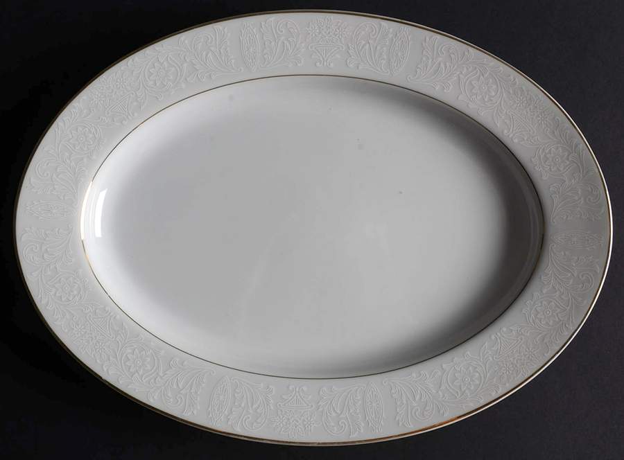 White Lace 12" Oval Serving Platter by Norleans-1