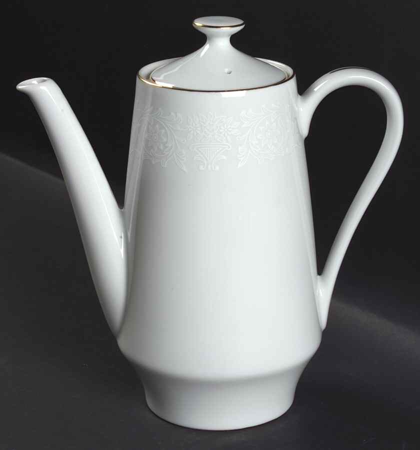 White Lace Coffee Pot & Lid by Norleans-1