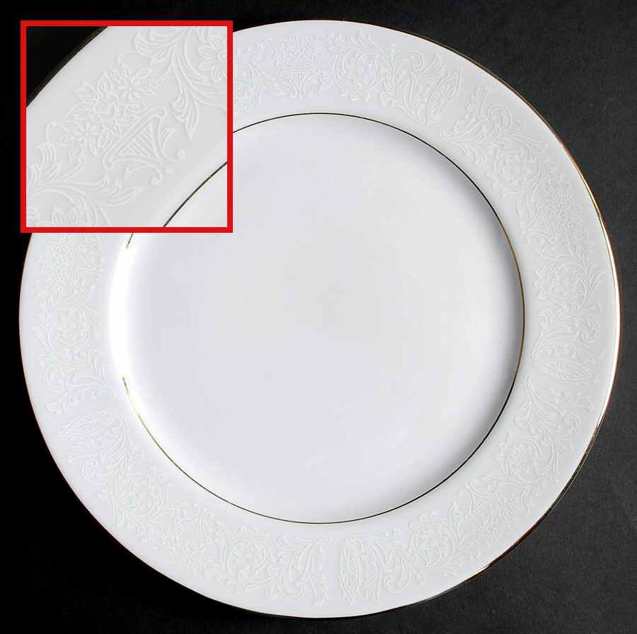 White Lace Dinner Plate by Norleans-1