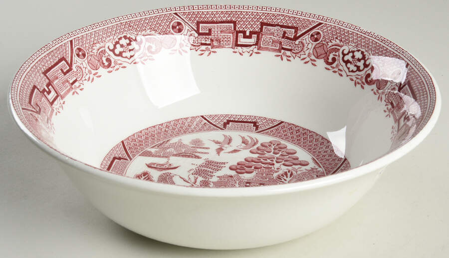 Willow Pink 8" Round Vegetable Bowl by North Stafforsdhire-1