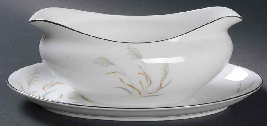 Autumn Breeze Gravy Boat with Attached Underplate by Norcrest-1