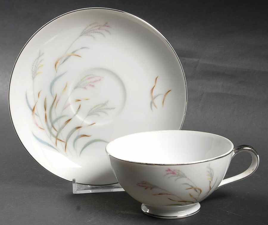 Autumn Breeze Footed Cup & Saucer Set by Norcrest-1