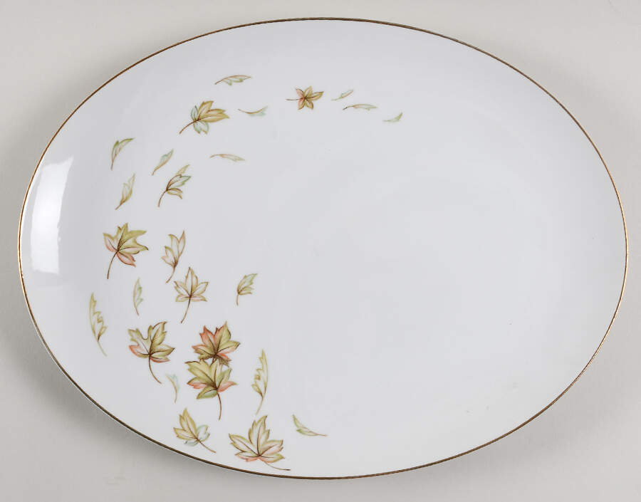 Autumn Fantasy 14" Oval Serving Platter by Norcrest-1