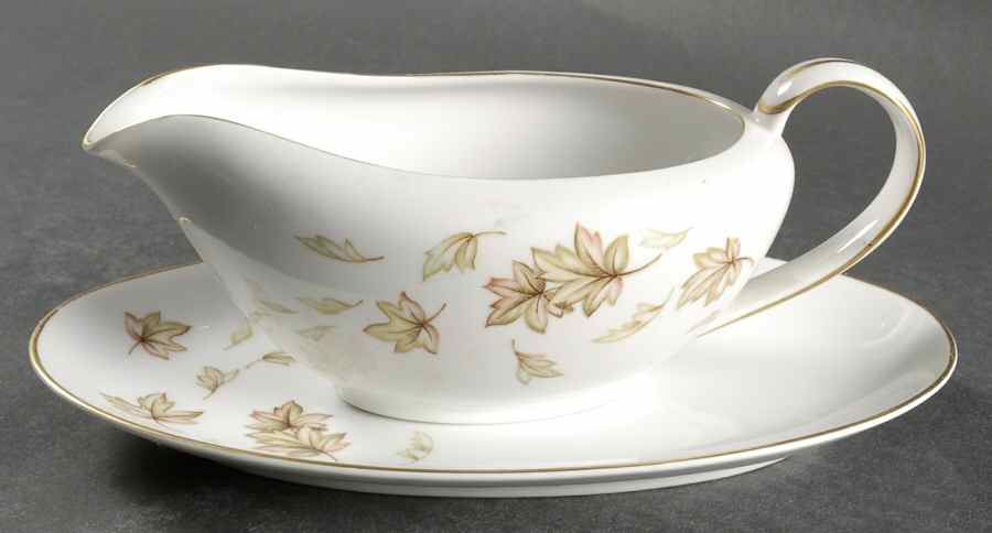 Autumn Fantasy Gravy Boat & Underplate by Norcrest-1