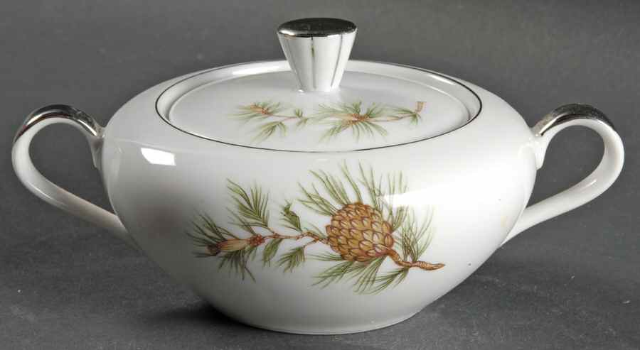 Cascade Pine Sugar Bowl & Lid by Norcrest-1