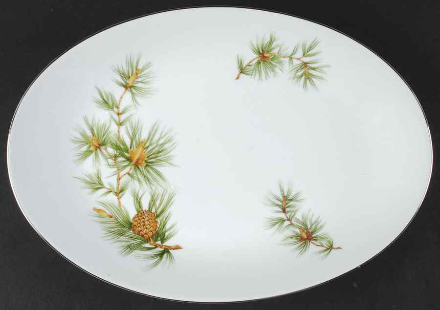 Cascade Pine 12" Oval Serving Platter by Norcrest-1