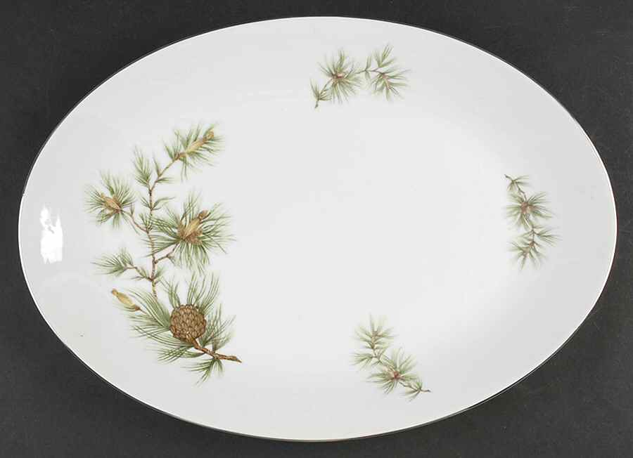 Cascade Pine 16" Oval Serving Platter by Norcrest-1