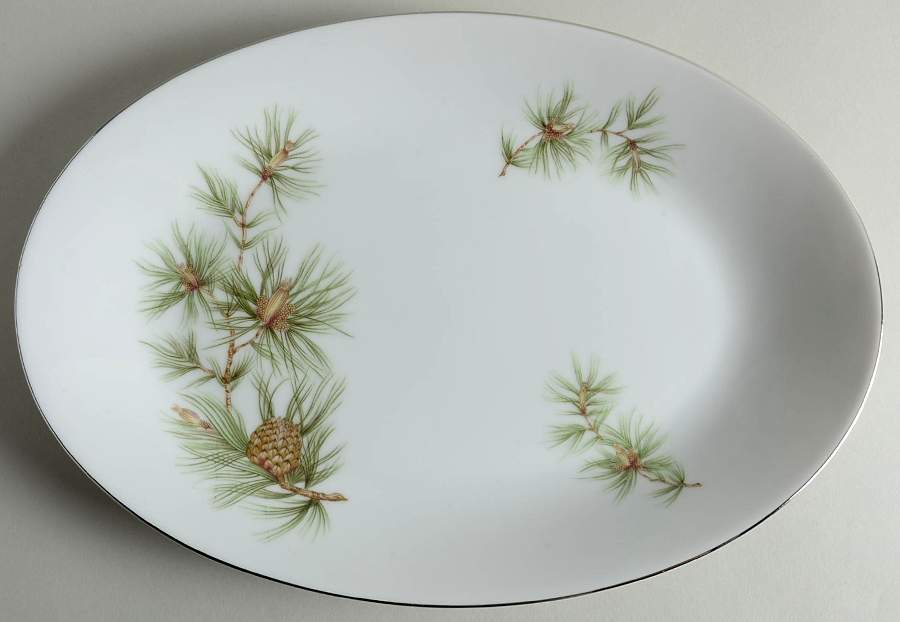 Cascade Pine 12" Oval Serving Platter by Norcrest-1