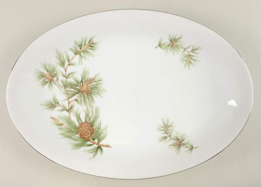 Cascade Pine 14" Oval Serving Platter by Norcrest-1