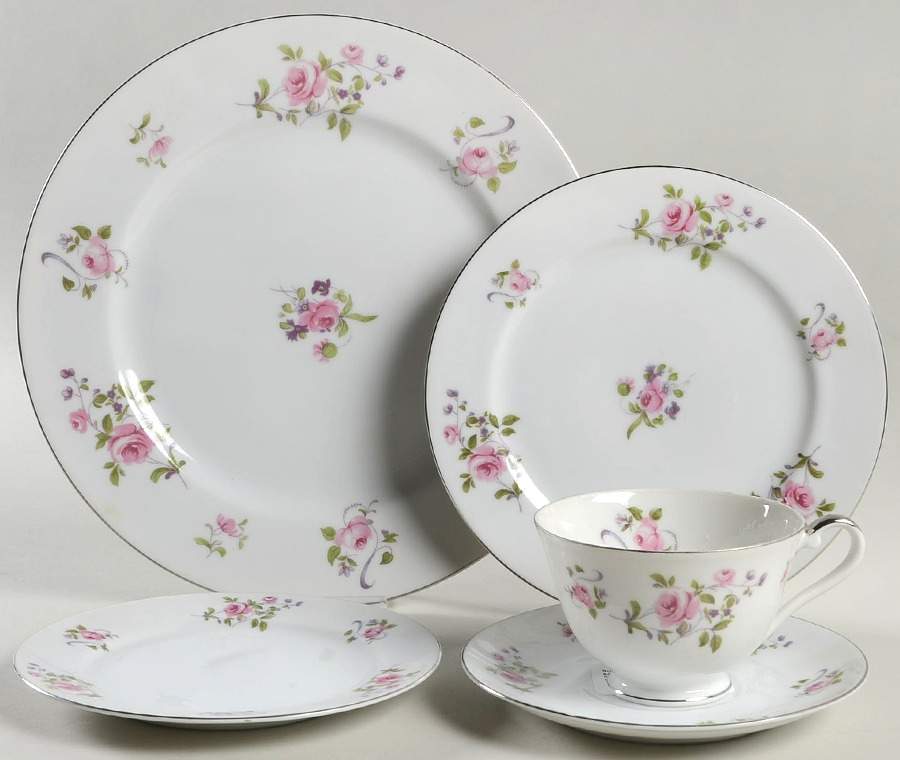 Chelsea Rose 5 Piece Place Setting by Norcrest-1