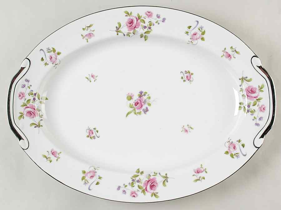 Chelsea Rose 16" Oval Serving Platter by Norcrest-1