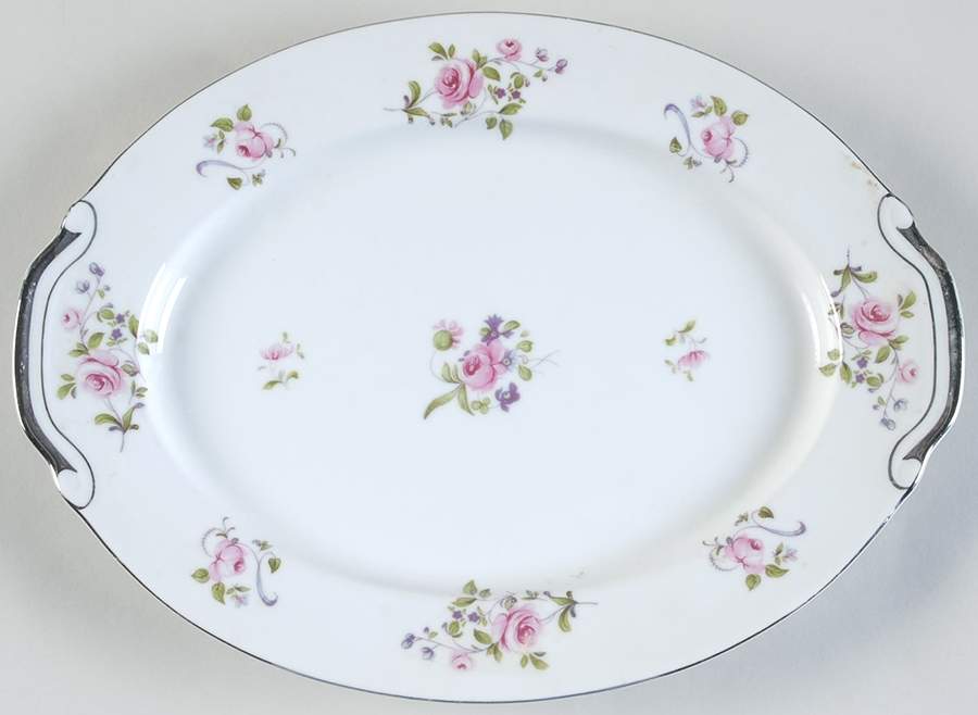 Chelsea Rose 11" Oval Serving Platter by Norcrest-1