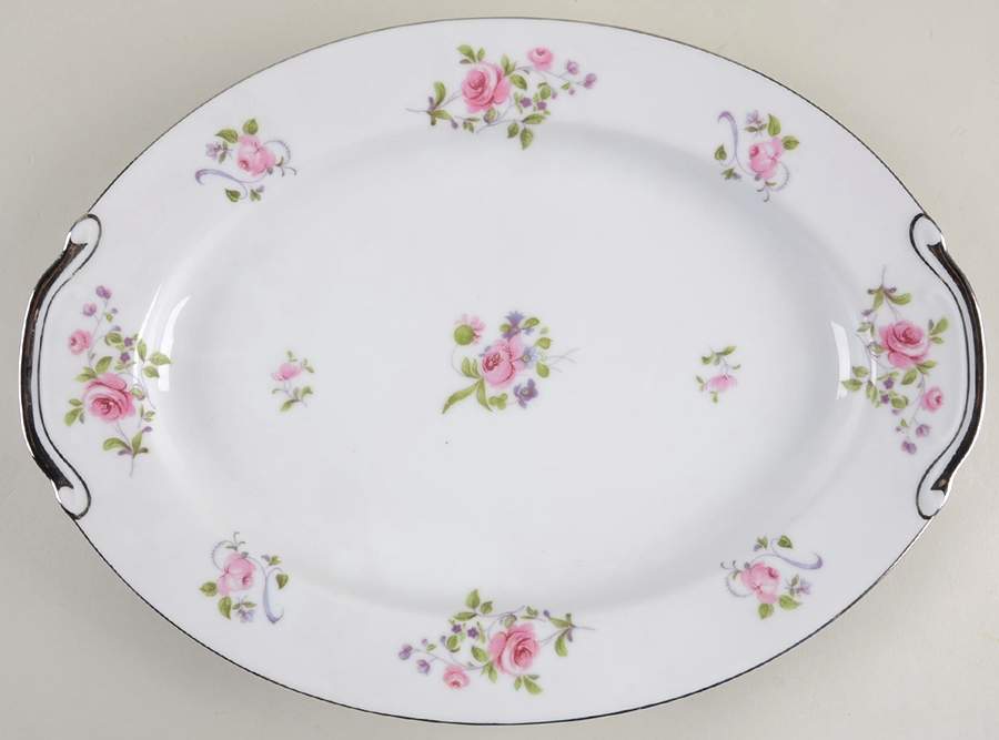 Chelsea Rose 12" Oval Serving Platter by Norcrest-1