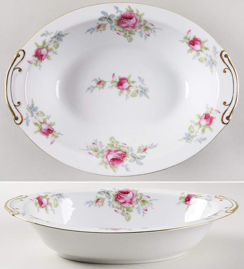 Dresden Rose 10" Oval Vegetable Bowl by Norcrest-1
