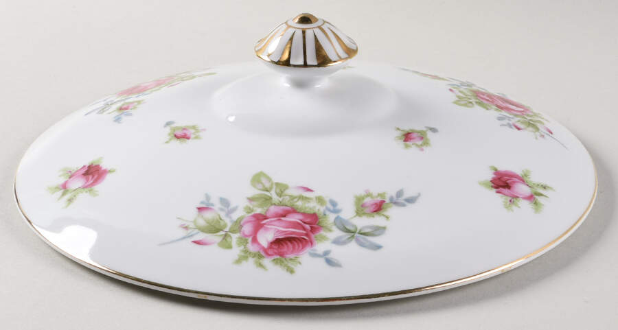 Dresden Rose Lid for Round Vegetable by Norcrest-1