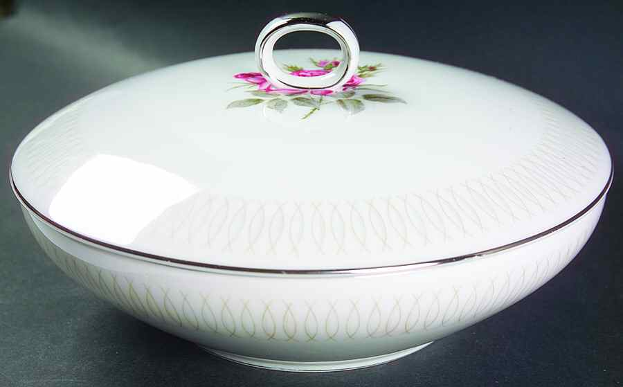 Embassy Rose Round Covered Vegetable by Norcrest-1
