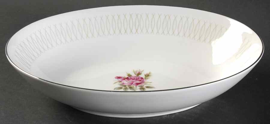Embassy Rose 10" Oval Vegetable Bowl by Norcrest-1