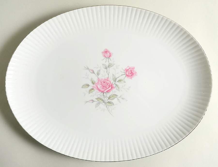 Lyric Rose 14" Oval Serving Platter by Norcrest-1