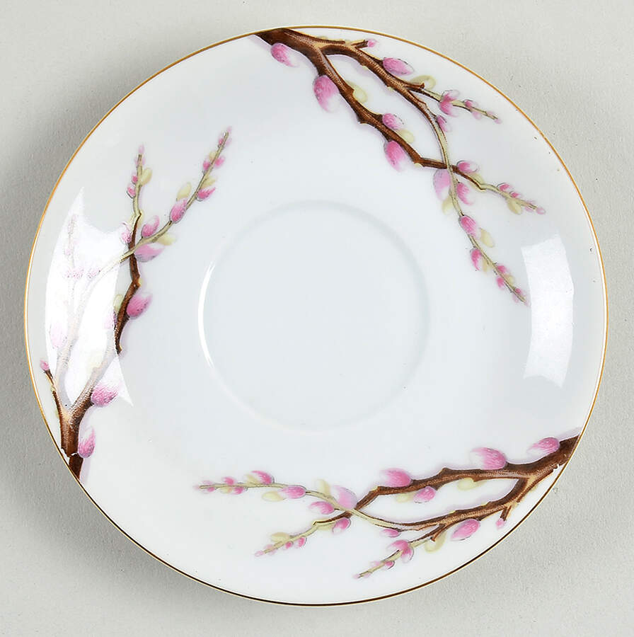 Pussy Willow Saucer for Footed Cup by Norcrest-1