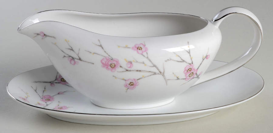 Spring Blossom Gravy Boat & Underplate by Norcrest-1