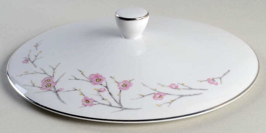 Spring Blossom Lid for Round Vegetable by Norcrest-1